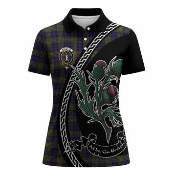MacLellan (McLellan) Family Crest Tartan Women Polo Shirt Alba Thistle Inspired