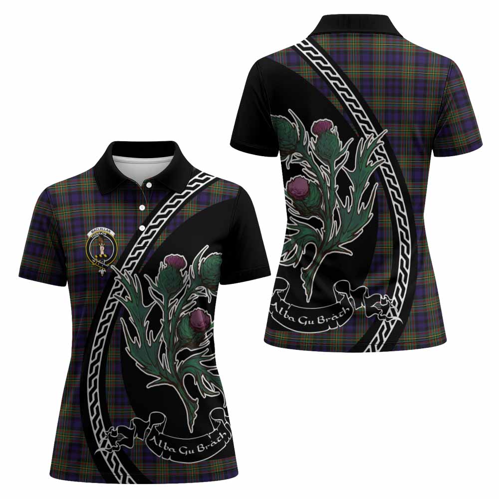 MacLellan (McLellan) Family Crest Tartan Women Polo Shirt Alba Thistle Inspired - Tartan Vibes Clothing