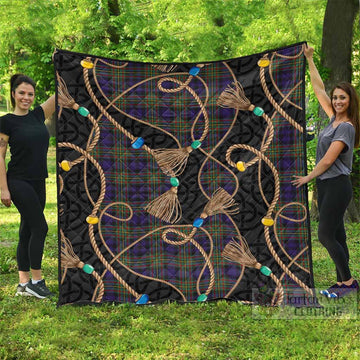 MacLellan (McLellan) Scottish Tartan Twisted Ropes Stylized Premium Quilt - Tartan Vibes Clothing