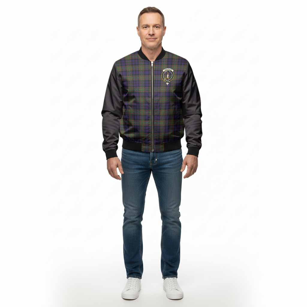 MacLellan (McLellan) Tartan Accent Bomber Jacket with Family Crest