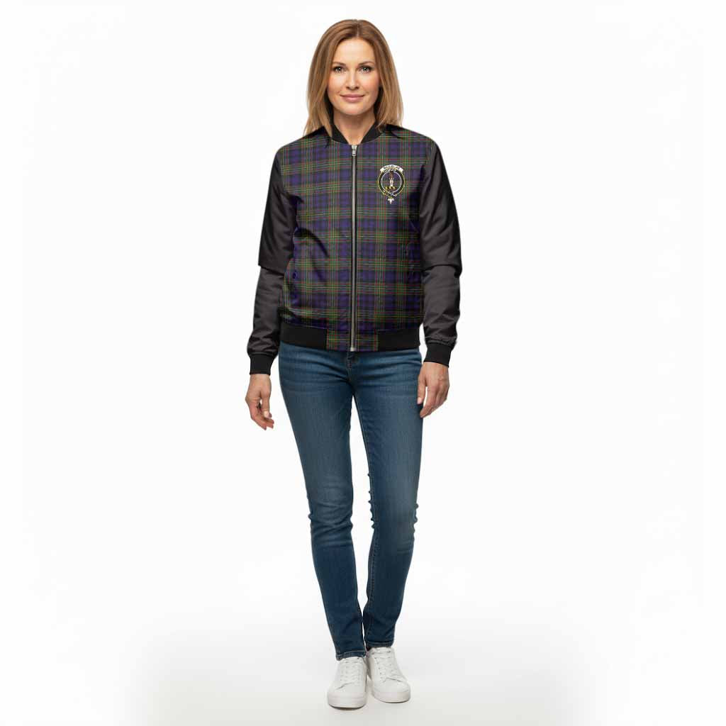 MacLellan (McLellan) Tartan Accent Bomber Jacket with Family Crest