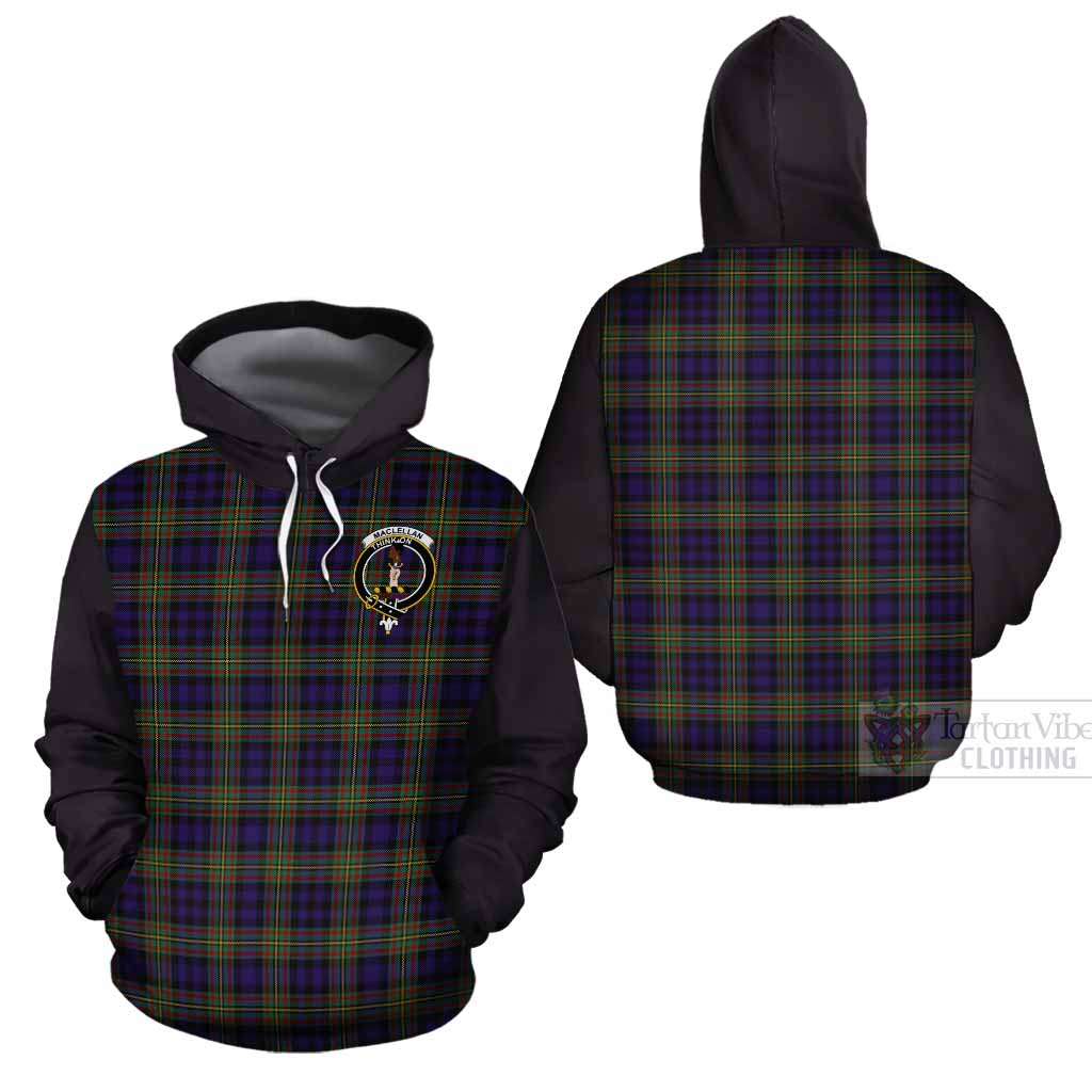 MacLellan (McLellan) Tartan Accent Cotton Hoodie with Family Crest