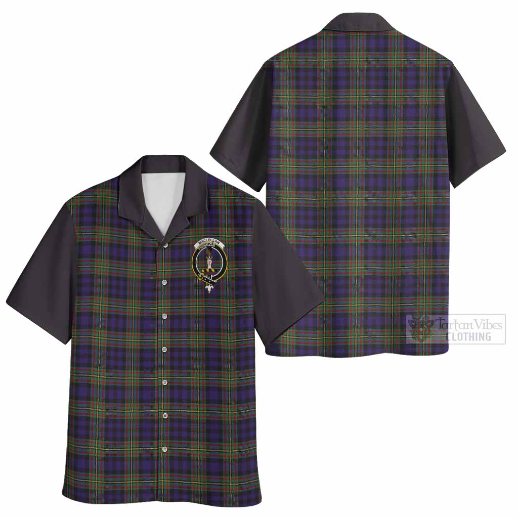 MacLellan (McLellan) Tartan Accent Hawaiian Shirt with Family Crest