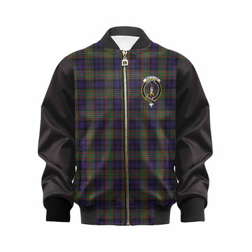 MacLellan (McLellan) Tartan Accent Kid Bomber Jacket with Family Crest