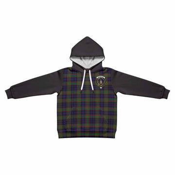 MacLellan (McLellan) Tartan Accent Kid Hoodie with Family Crest