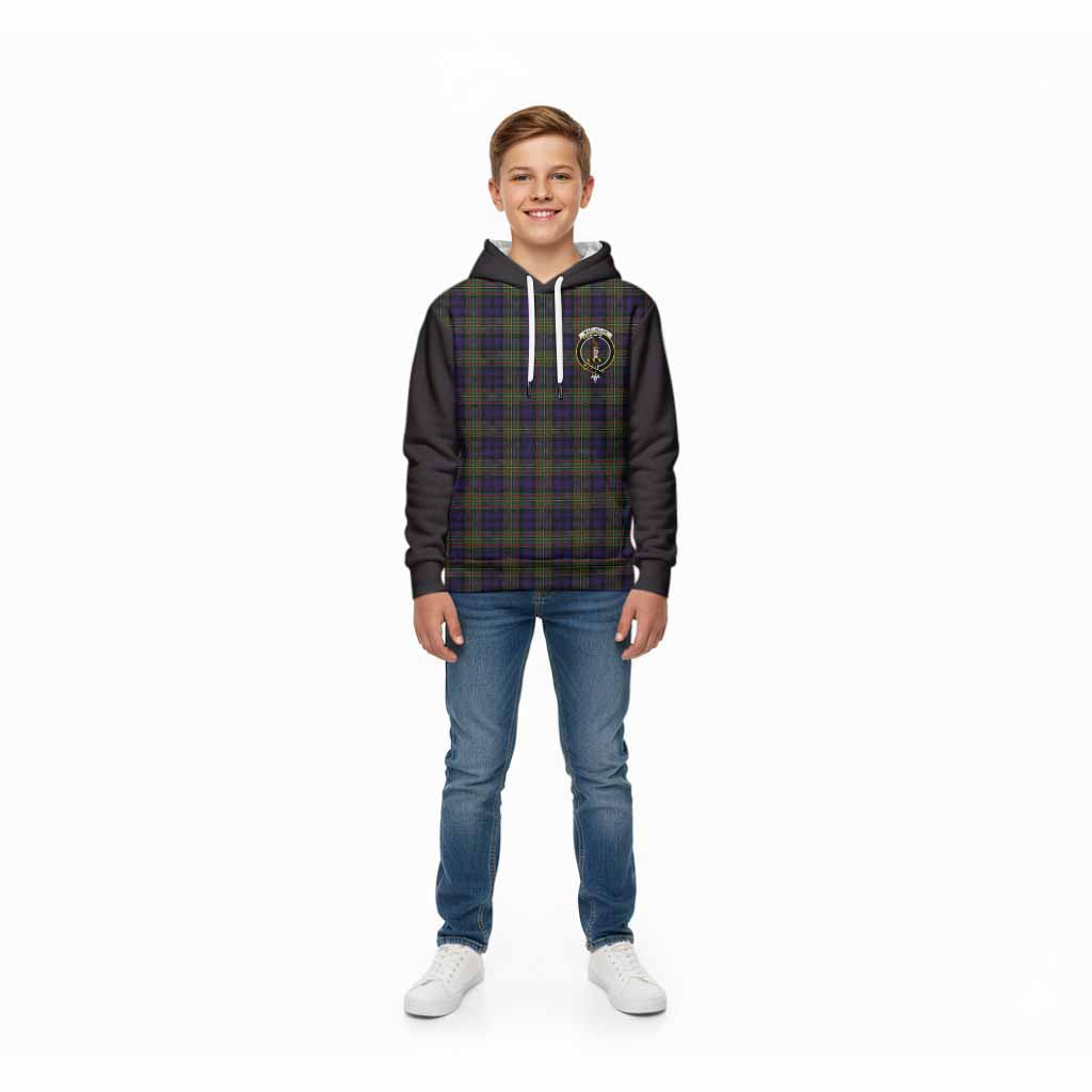 MacLellan (McLellan) Tartan Accent Kid Hoodie with Family Crest