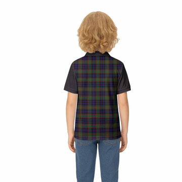 MacLellan (McLellan) Tartan Accent Kid Polo Shirt with Family Crest