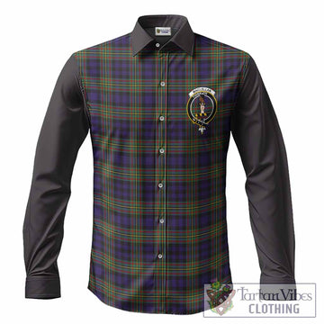MacLellan (McLellan) Tartan Accent Long Sleeve Button Shirts with Family Crest