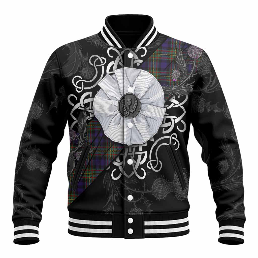 MacLellan (McLellan) Tartan Baseball Jacket Jacobite White Rose Unisex - Tartan Vibes Clothing