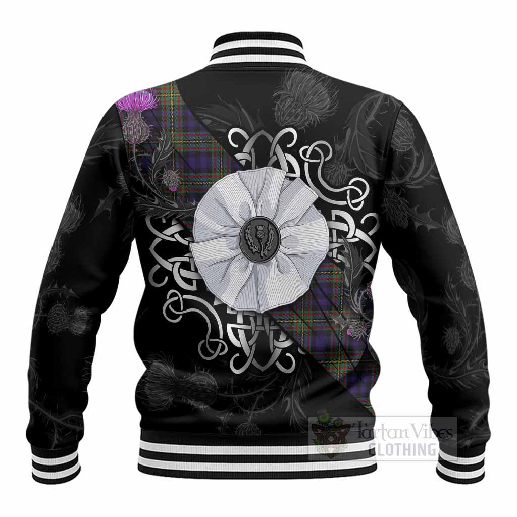 MacLellan (McLellan) Tartan Baseball Jacket Jacobite White Rose - Tartan Vibes Clothing