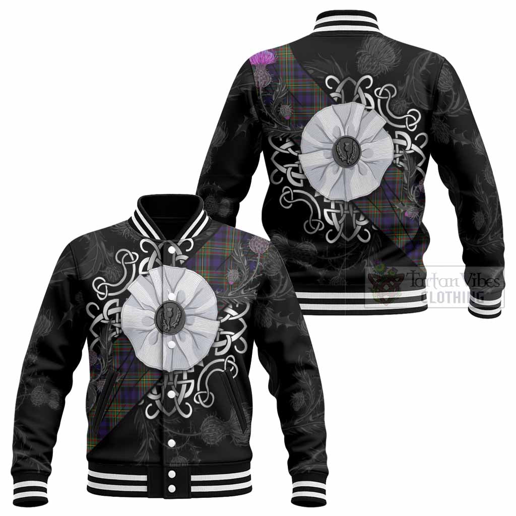 MacLellan (McLellan) Tartan Baseball Jacket Jacobite White Rose - Tartan Vibes Clothing