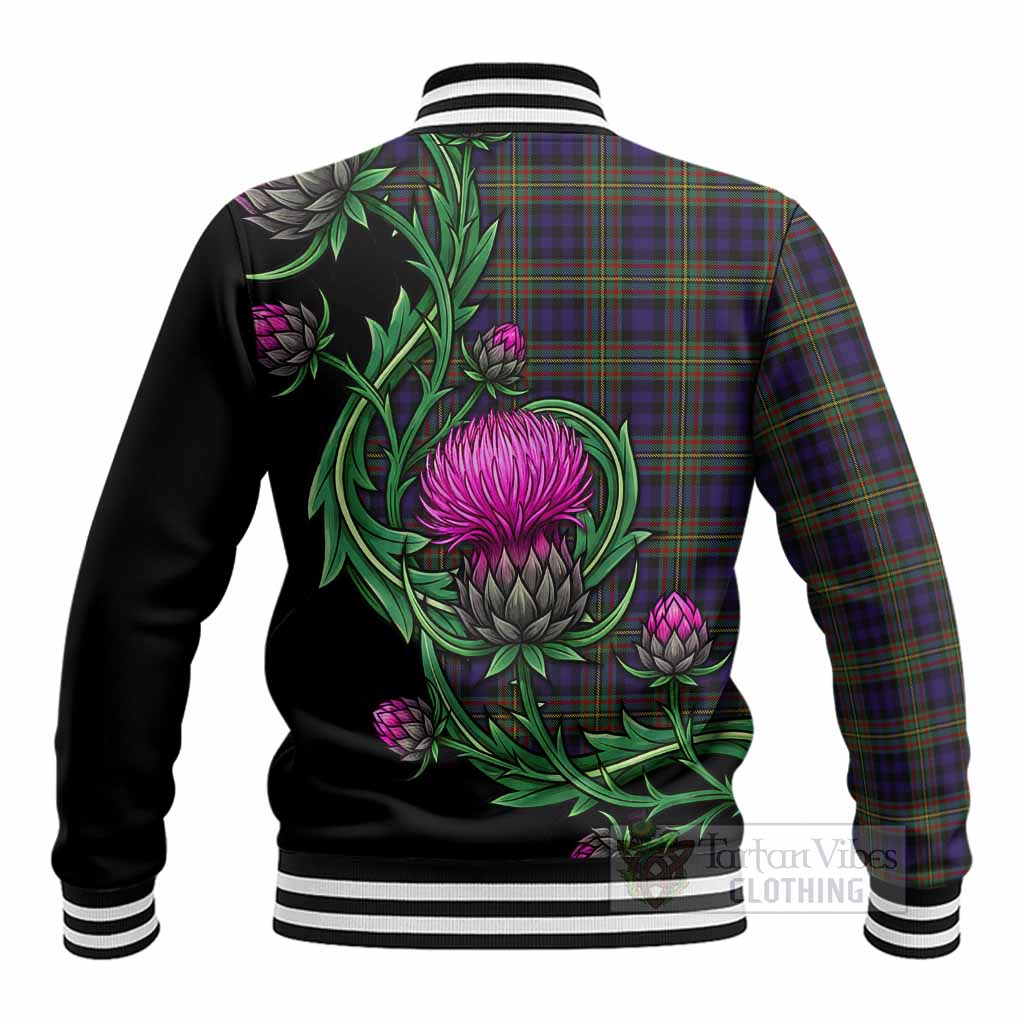 MacLellan (McLellan) Tartan Baseball Jacket Resilient Scottish Thistle - Tartan Vibes Clothing