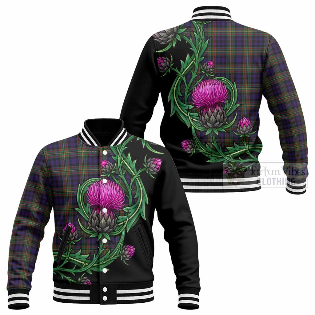 MacLellan (McLellan) Tartan Baseball Jacket Resilient Scottish Thistle - Tartan Vibes Clothing