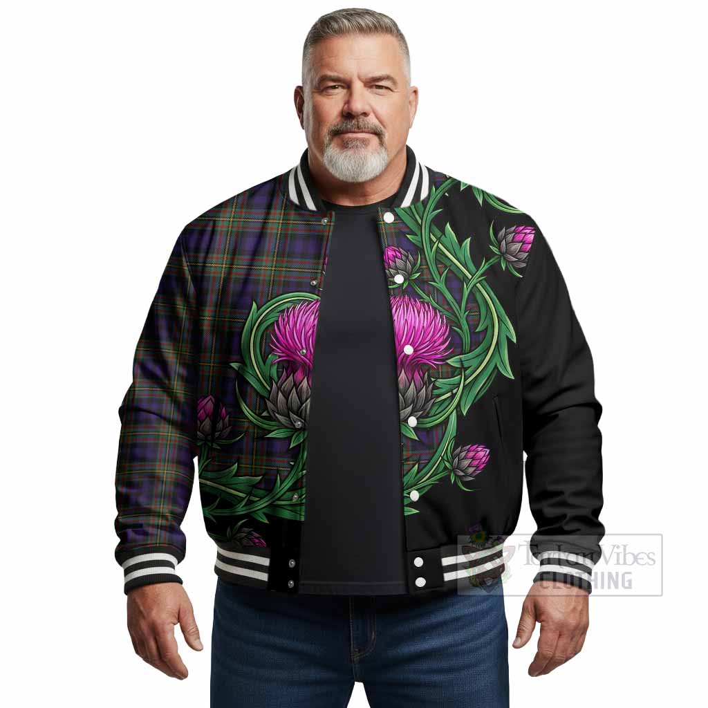 MacLellan (McLellan) Tartan Baseball Jacket Resilient Scottish Thistle - Tartan Vibes Clothing