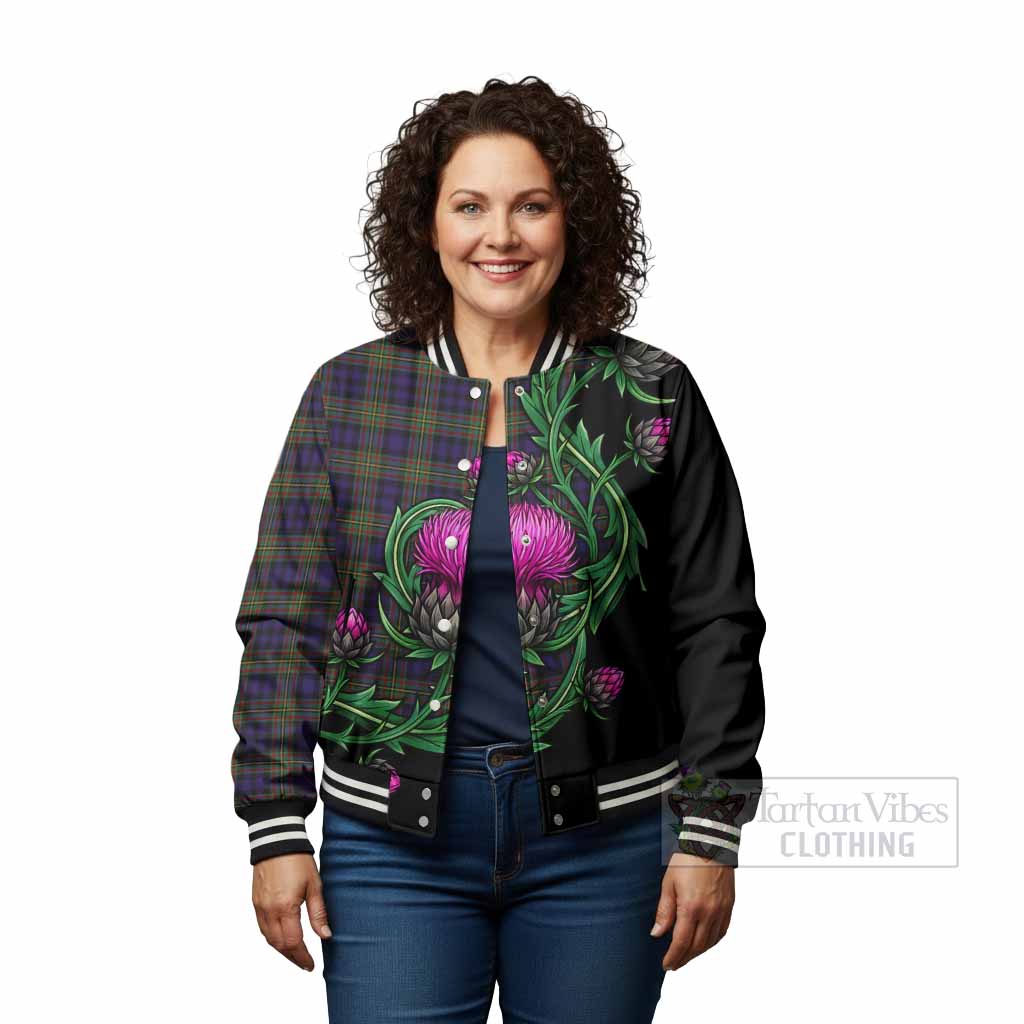 MacLellan (McLellan) Tartan Baseball Jacket Resilient Scottish Thistle - Tartan Vibes Clothing