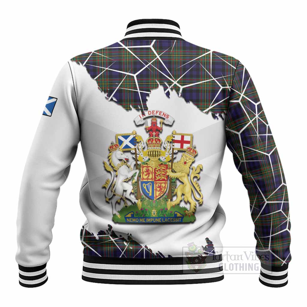 MacLellan (McLellan) Tartan Baseball Jacket with Family Crest and Lion Rampant Grunge Style