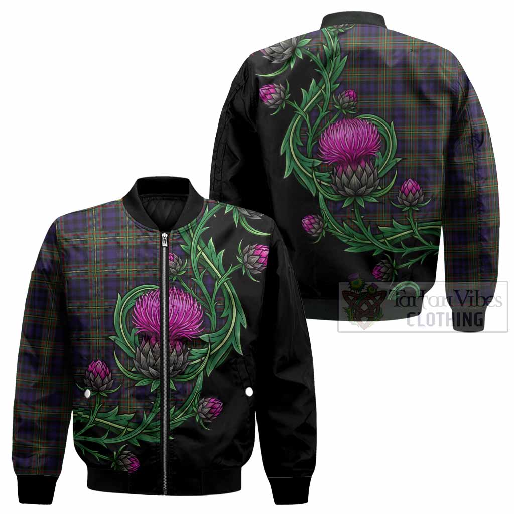 MacLellan (McLellan) Tartan Bomber Jacket Resilient Scottish Thistle - Tartan Vibes Clothing