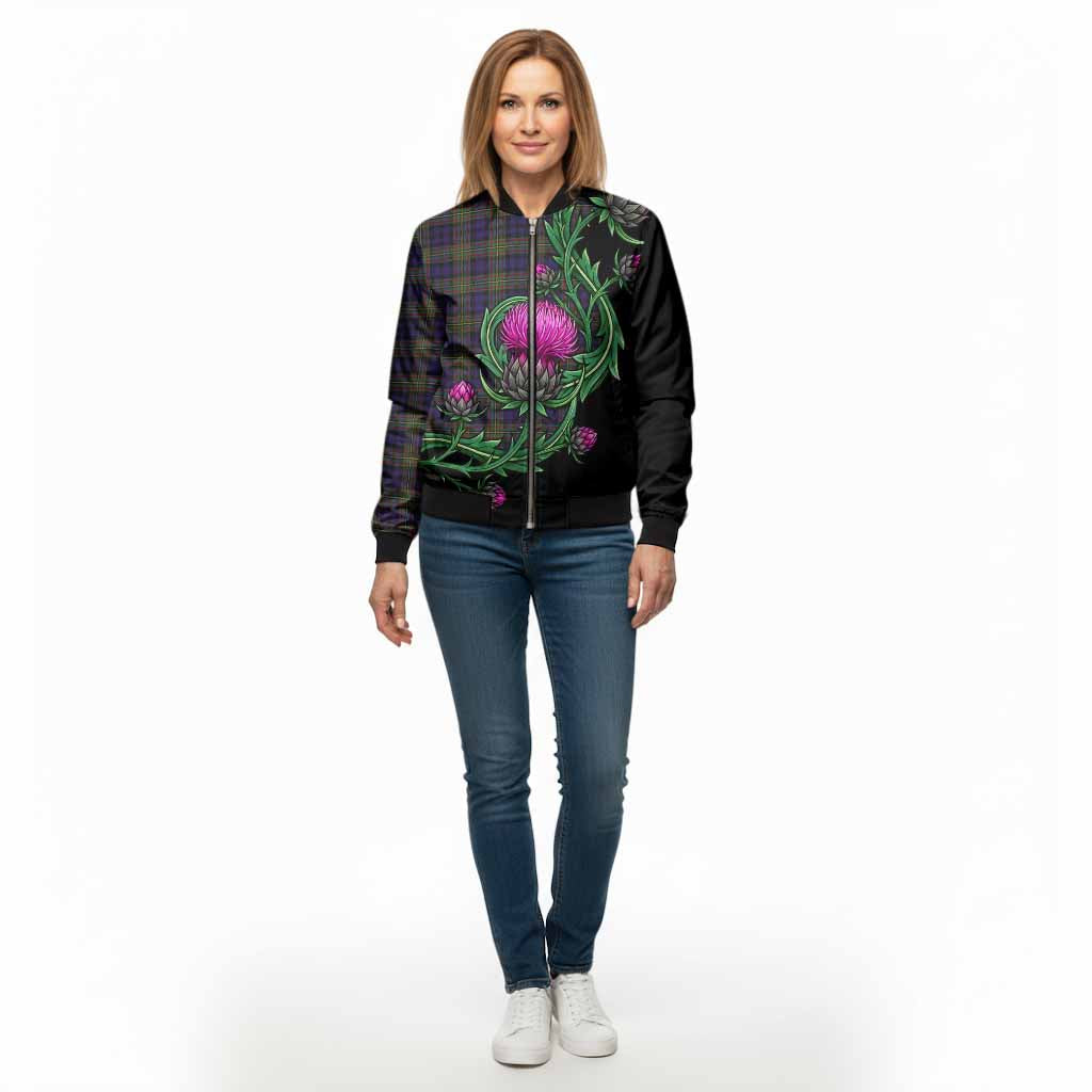 MacLellan (McLellan) Tartan Bomber Jacket Resilient Scottish Thistle - Tartan Vibes Clothing