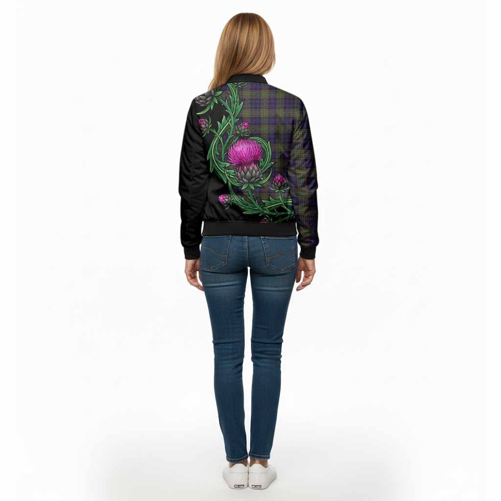 MacLellan (McLellan) Tartan Bomber Jacket Resilient Scottish Thistle - Tartan Vibes Clothing