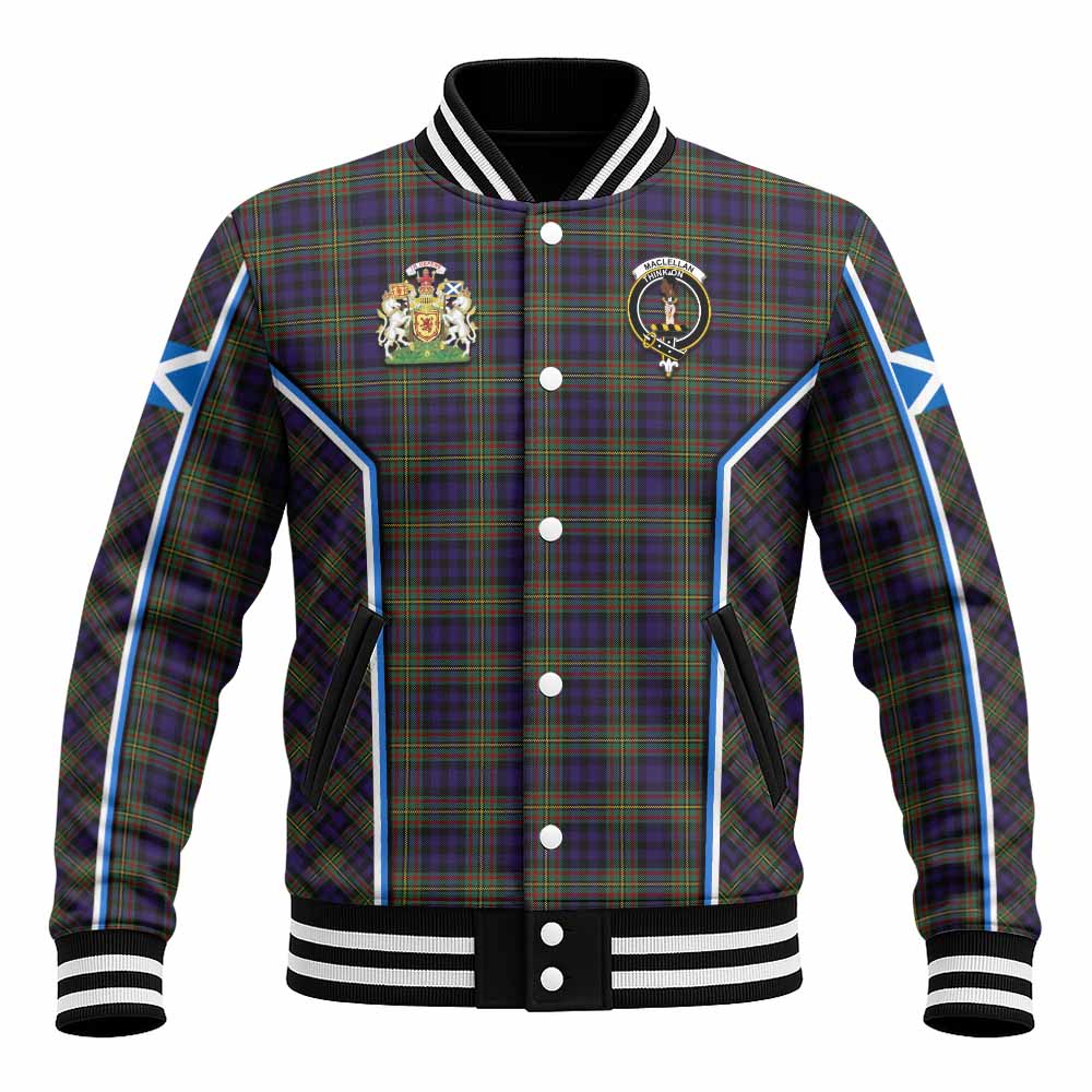 MacLellan (McLellan) Tartan Crest Baseball Jacket Scotland Coat of Arm Flag Style - Tartan Vibes Clothing