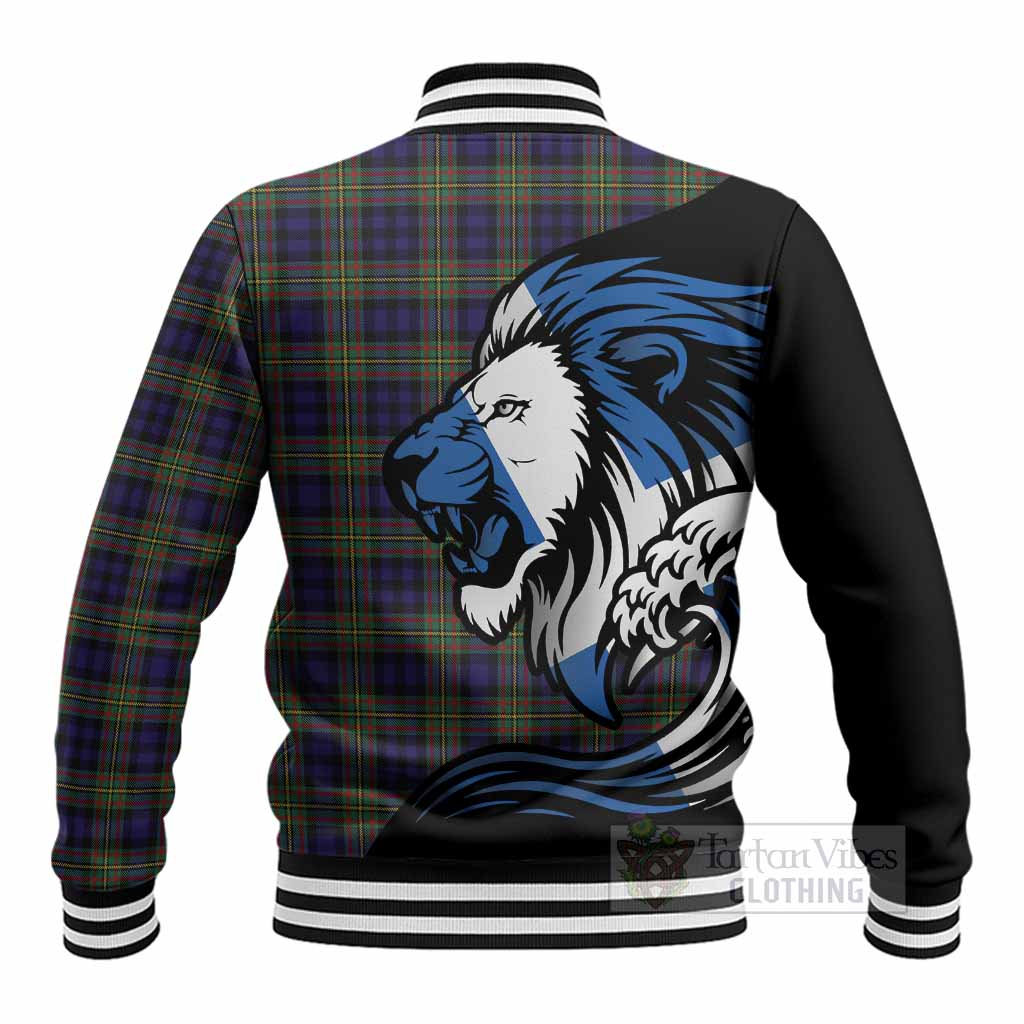 MacLellan (McLellan) Tartan Crest Baseball Jacket Scottish Golden Lions Wave Flow