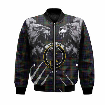 MacLellan (McLellan) Tartan Crest Bomber Jacket Ferocious Lion Style