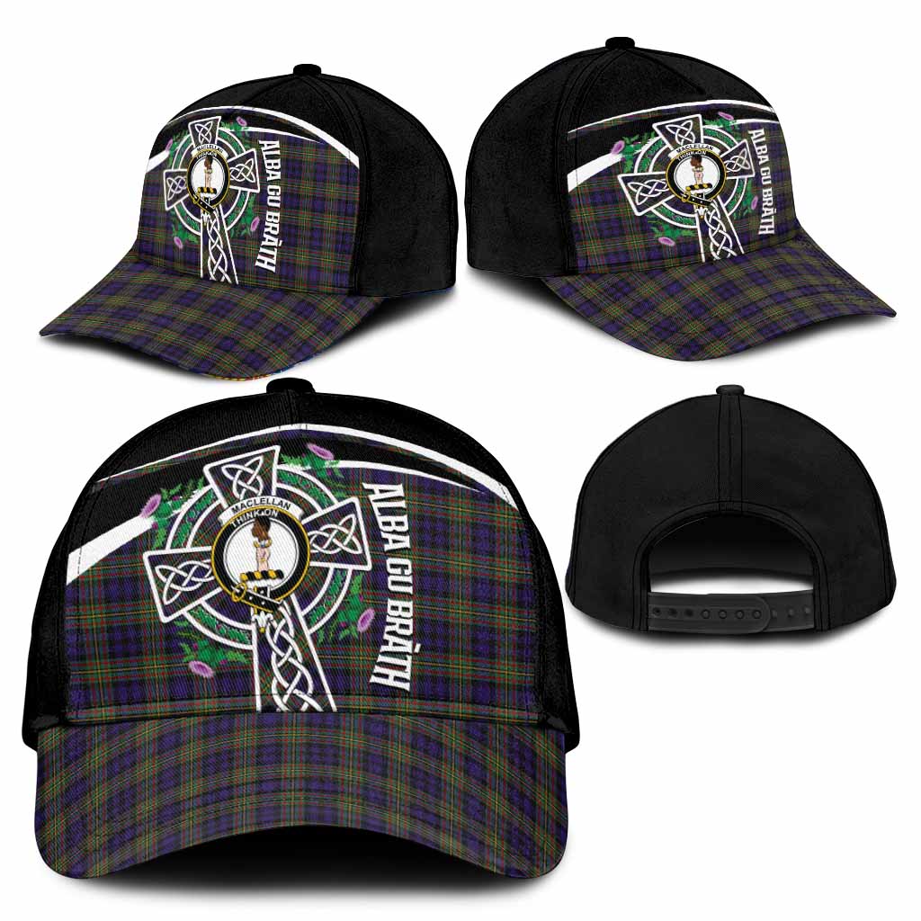 MacLellan (McLellan) Tartan Crest Classic Cap Scottish Thistle Celtic Cross Alba Gu Brath