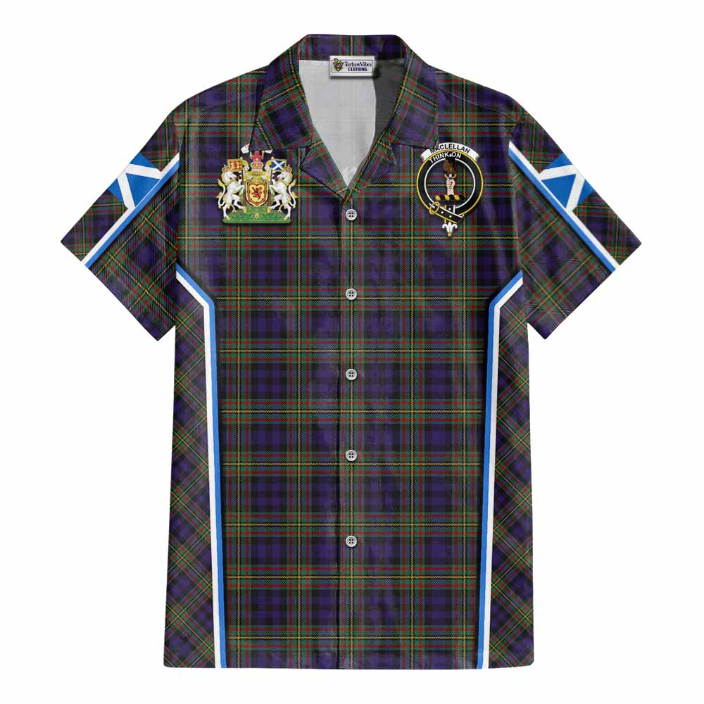 MacLellan (McLellan) Tartan Crest Cotton Hawaiian Shirt Scotland Coat of Arm Flag Style - Tartan Vibes Clothing
