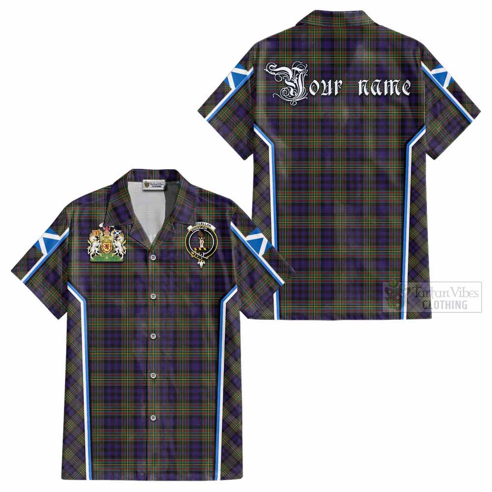 MacLellan (McLellan) Tartan Crest Cotton Hawaiian Shirt Scotland Coat of Arm Flag Style - Tartan Vibes Clothing