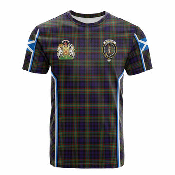 MacLellan (McLellan) Tartan Crest Cotton T-shirt Scotland Coat of Arm Flag Style