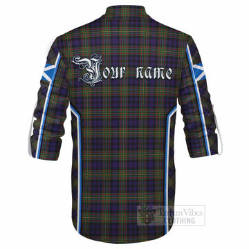 MacLellan (McLellan) Tartan Crest Ghillie Kilt Shirt Scotland Coat of Arm Flag Style