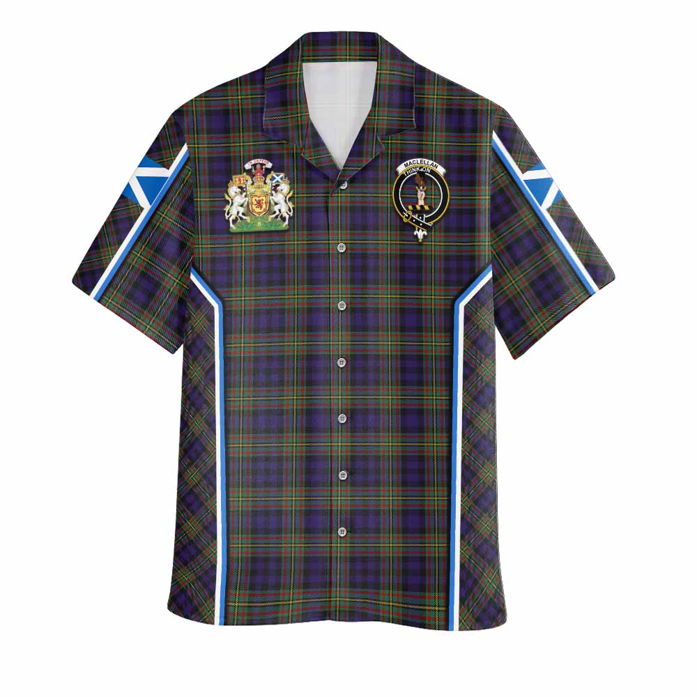 MacLellan (McLellan) Tartan Crest Hawaiian Shirt Scotland Coat of Arm Flag Style - Tartan Vibes Clothing