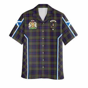 MacLellan (McLellan) Tartan Crest Hawaiian Shirt Scotland Coat of Arm Flag Style