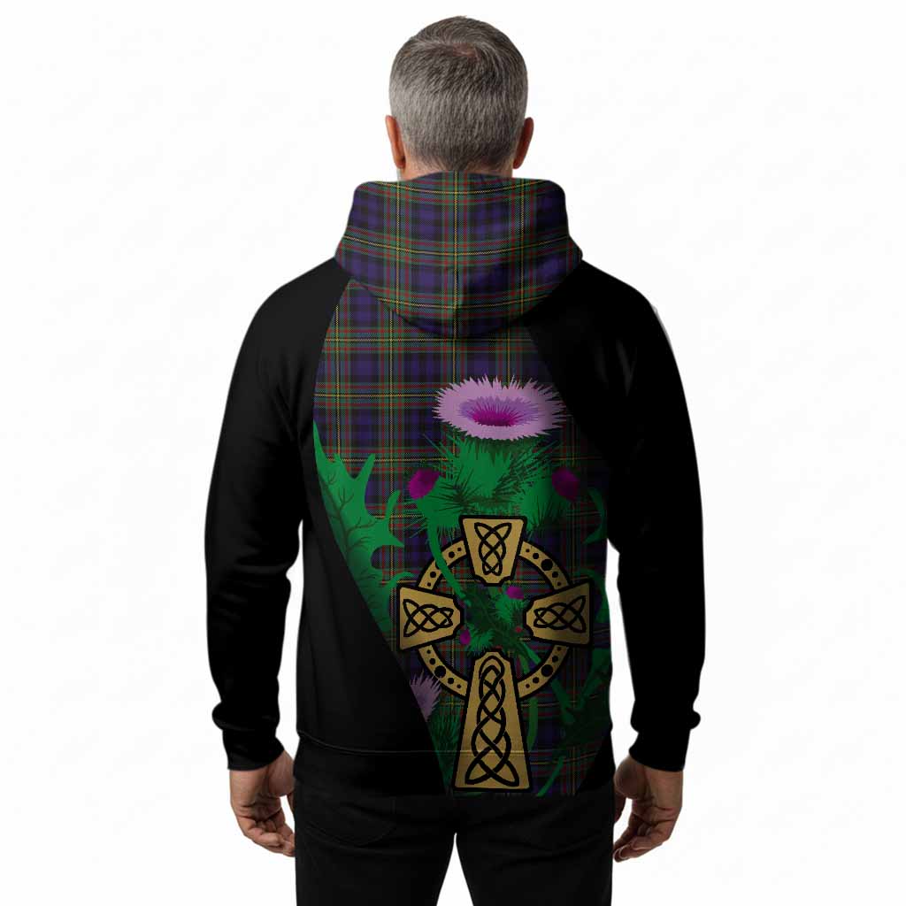 MacLellan (McLellan) Tartan Crest Hoodie Celtic Cross Thistle Flowers