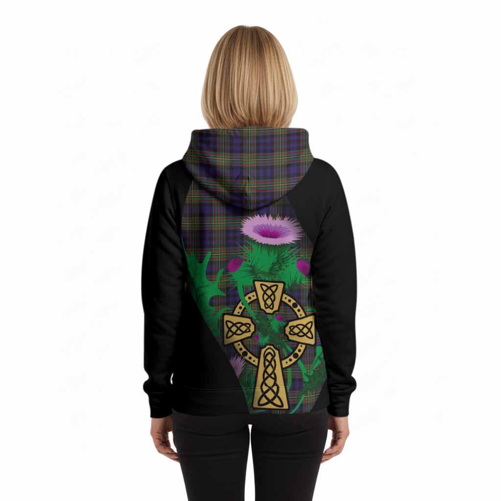 MacLellan (McLellan) Tartan Crest Hoodie Celtic Cross Thistle Flowers