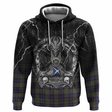 MacLellan (McLellan) Tartan Crest Hoodie Celtic Odin's Raven Legacy