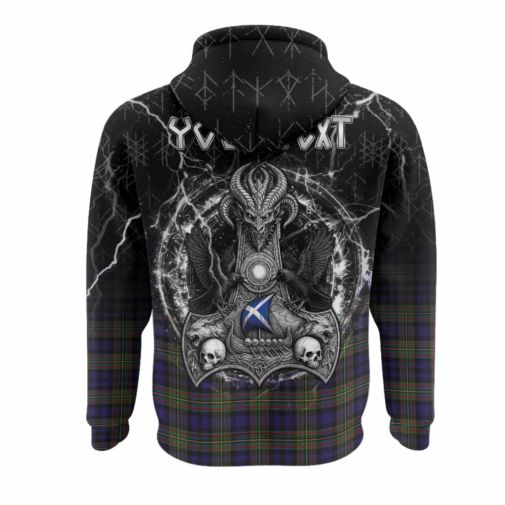 MacLellan (McLellan) Tartan Crest Hoodie Celtic Odin's Raven Legacy