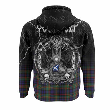 MacLellan (McLellan) Tartan Crest Hoodie Celtic Odin's Raven Legacy