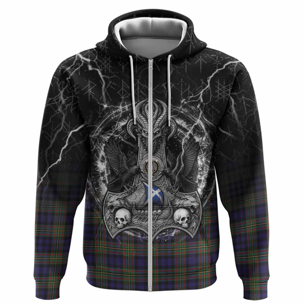 MacLellan (McLellan) Tartan Crest Hoodie Celtic Odin's Raven Legacy