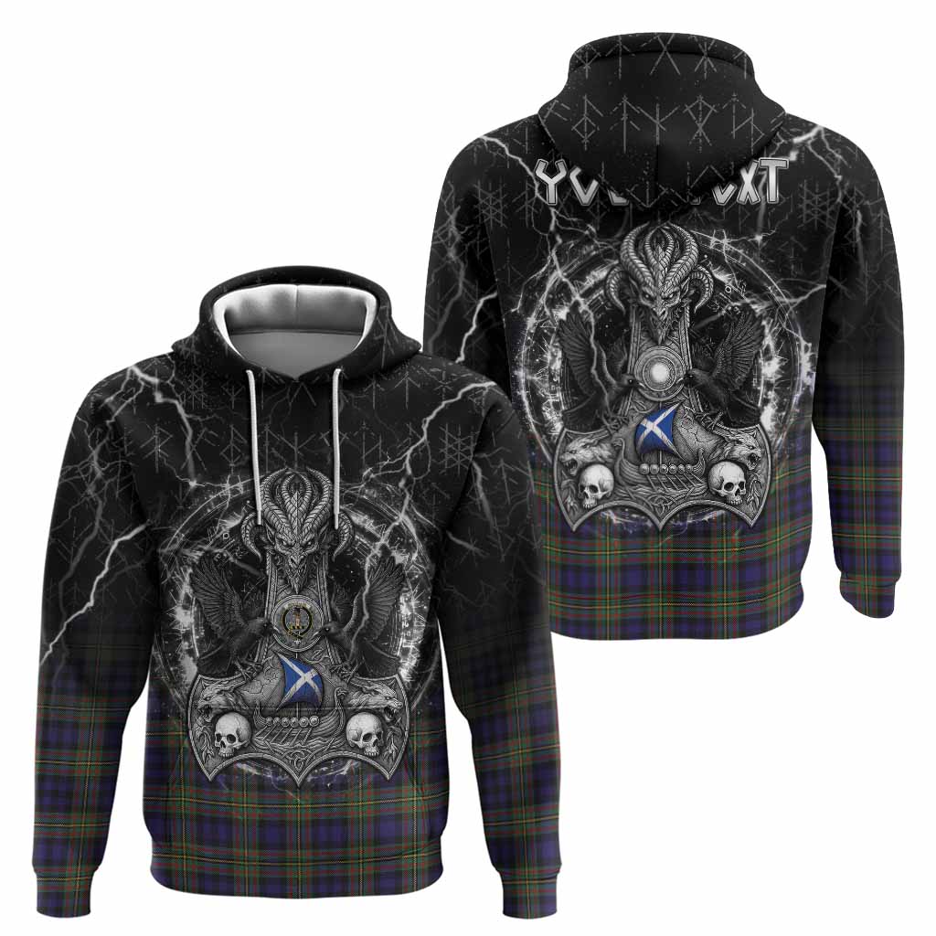 MacLellan (McLellan) Tartan Crest Hoodie Celtic Odin's Raven Legacy