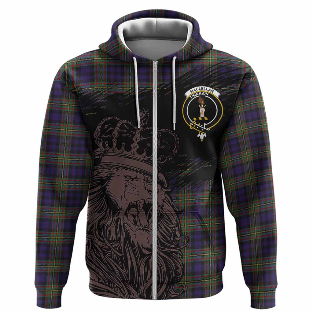 MacLellan (McLellan) Tartan Crest Hoodie Crowned Lion Heritage Style