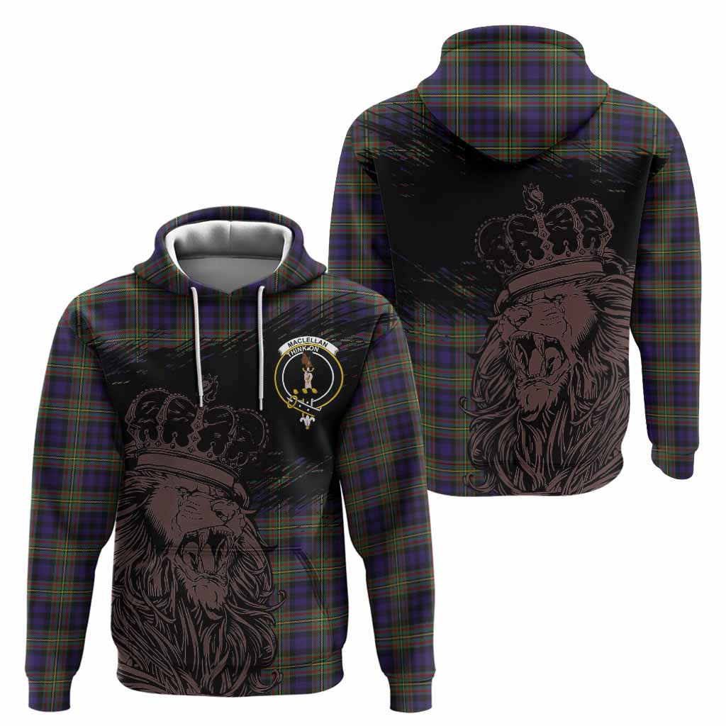 MacLellan (McLellan) Tartan Crest Hoodie Crowned Lion Heritage Style