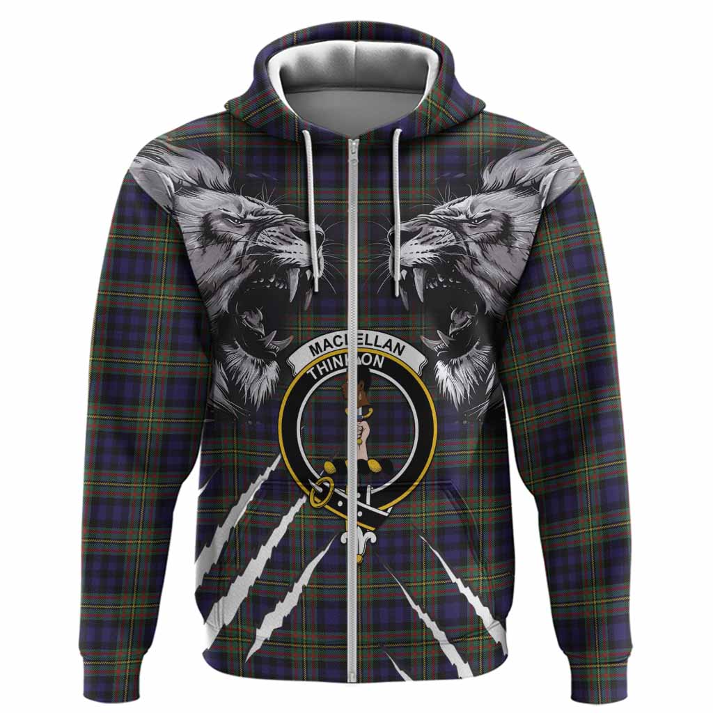 MacLellan (McLellan) Tartan Crest Hoodie Ferocious Lion Style