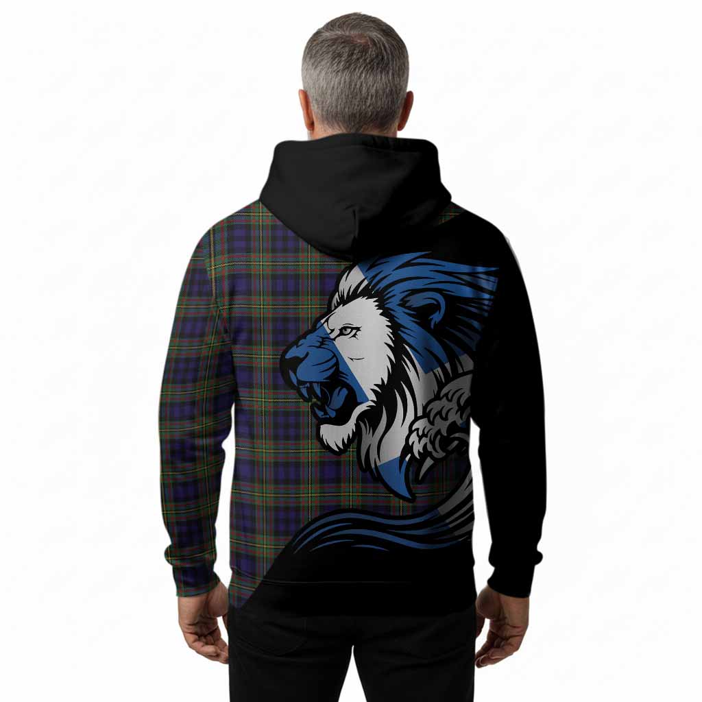 MacLellan (McLellan) Tartan Crest Hoodie Scottish Golden Lions Wave Flow