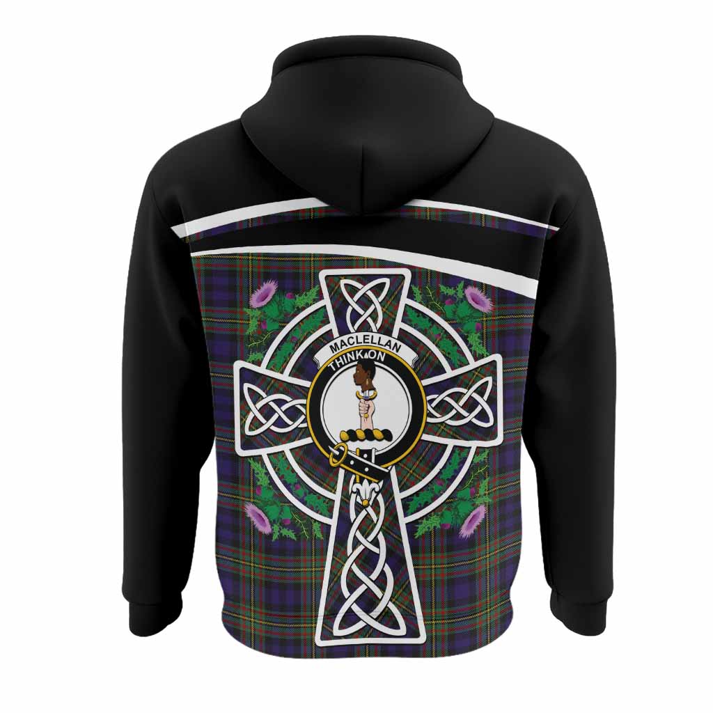 MacLellan (McLellan) Tartan Crest Hoodie Scottish Thistle Celtic Cross Alba Gu Brath