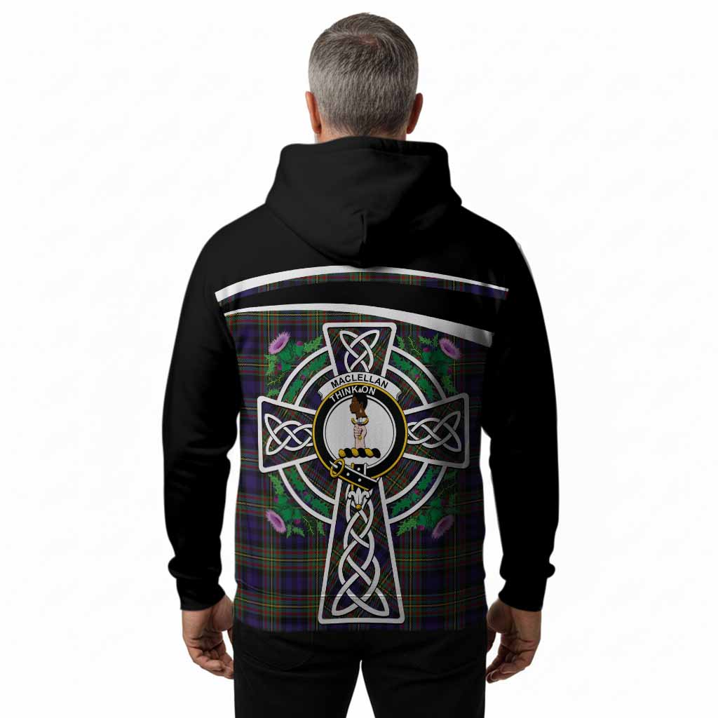 MacLellan (McLellan) Tartan Crest Hoodie Scottish Thistle Celtic Cross Alba Gu Brath