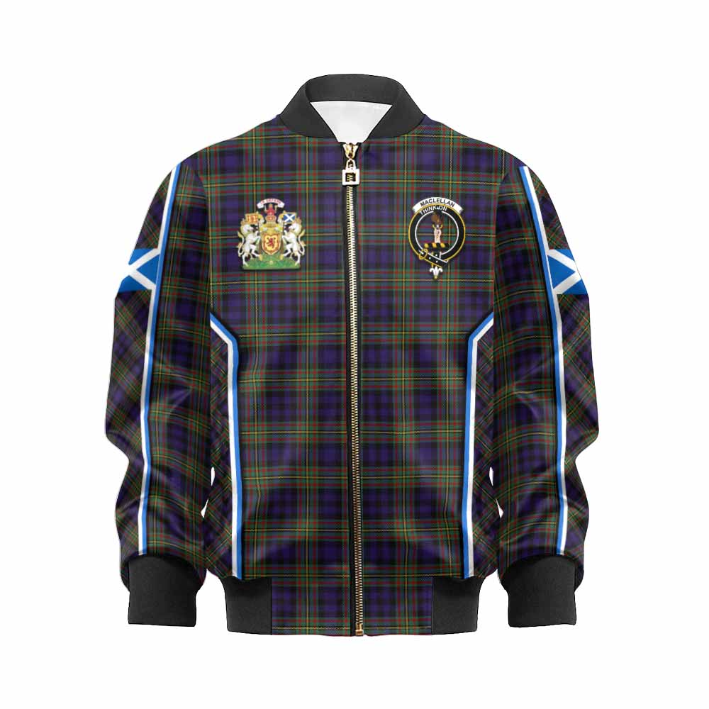 MacLellan (McLellan) Tartan Crest Kid Bomber Jacket Scotland Coat of Arm Flag Style - Tartan Vibes Clothing