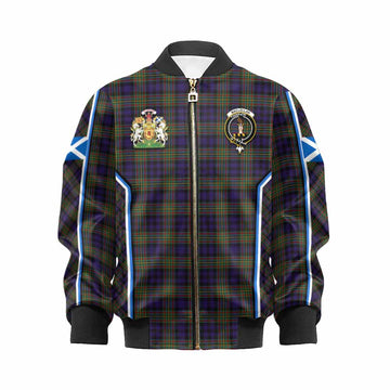 MacLellan (McLellan) Tartan Crest Kid Bomber Jacket Scotland Coat of Arm Flag Style - Tartan Vibes Clothing