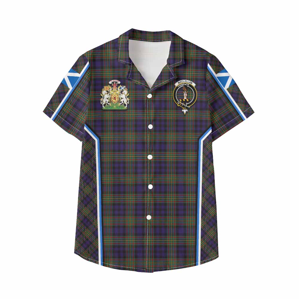 MacLellan (McLellan) Tartan Crest Kid Hawaiian Shirt Scotland Coat of Arm Flag Style - Tartan Vibes Clothing