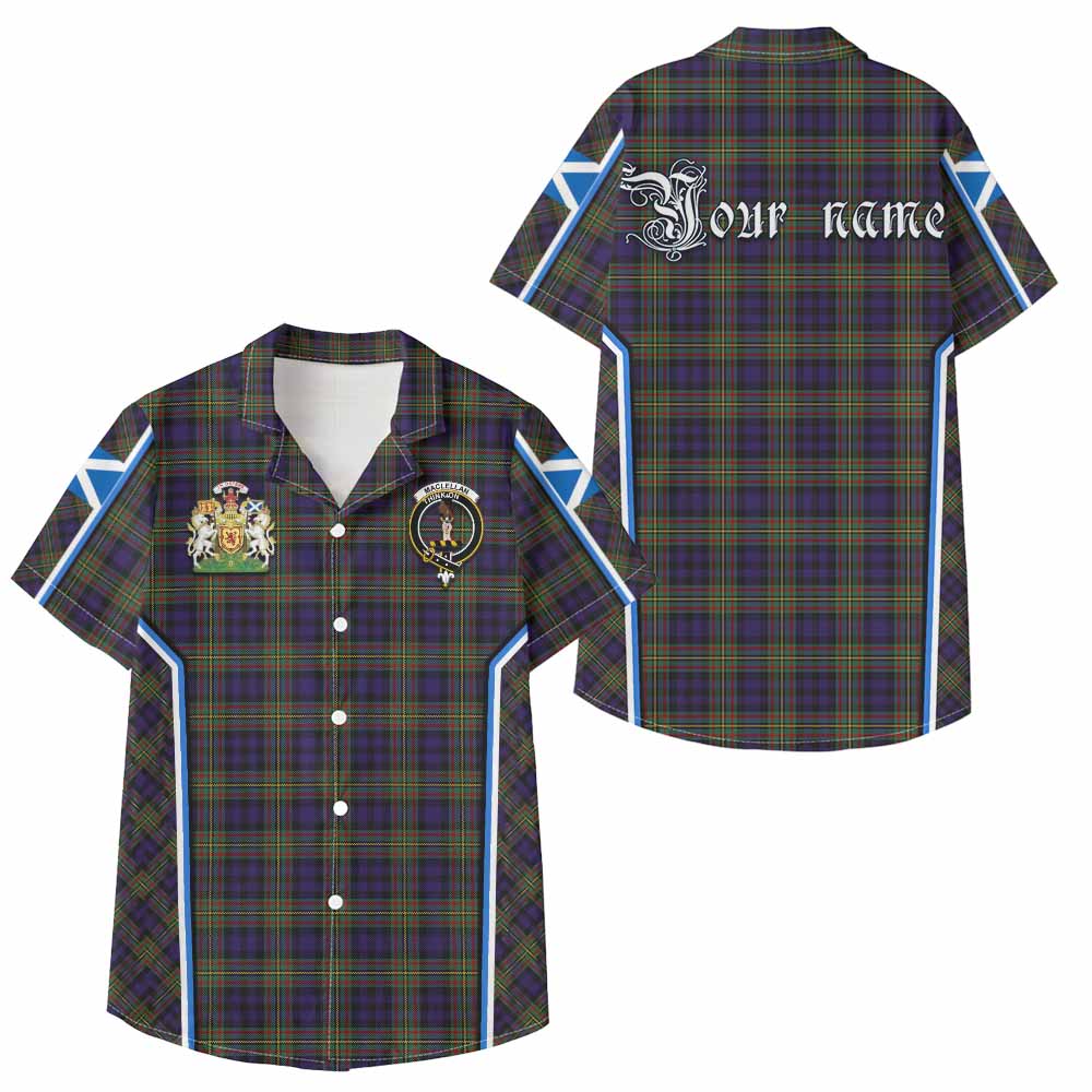 MacLellan (McLellan) Tartan Crest Kid Hawaiian Shirt Scotland Coat of Arm Flag Style - Tartan Vibes Clothing